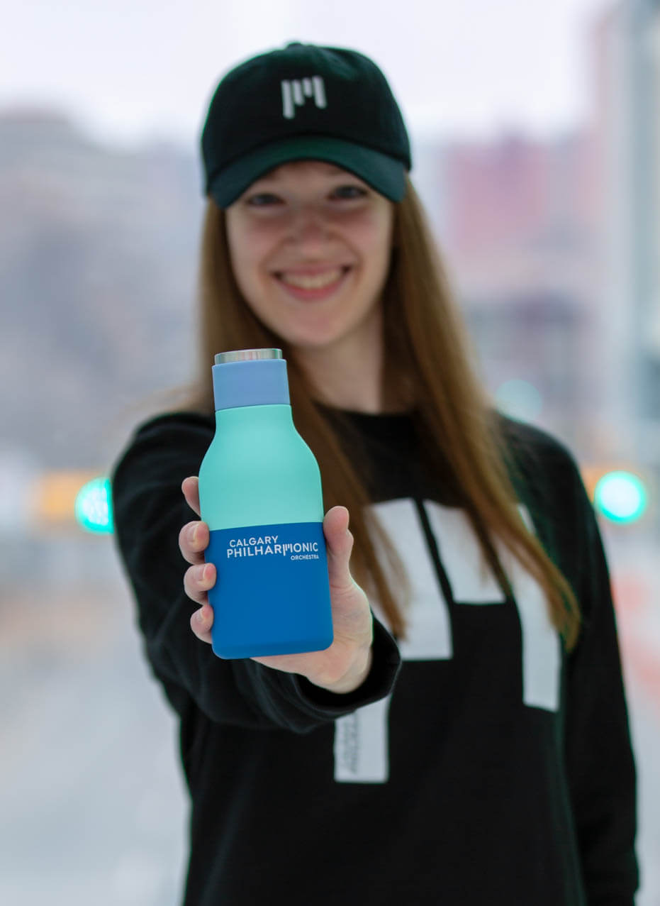 Calgary Phil Water Bottle - Blue